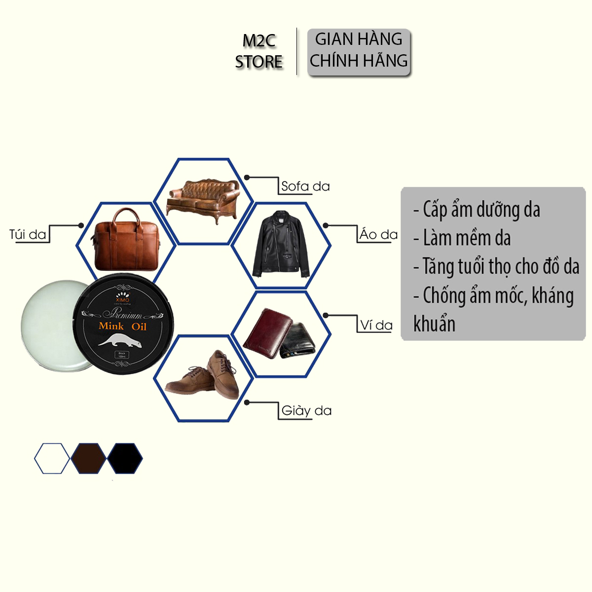 Mink oil mỡ chồn 100ml XIMO chuyên bảo dưỡng chăm sóc đồ da, phục hồi làm mới giày da, túi ví, áo da, ghế sofa XXI01