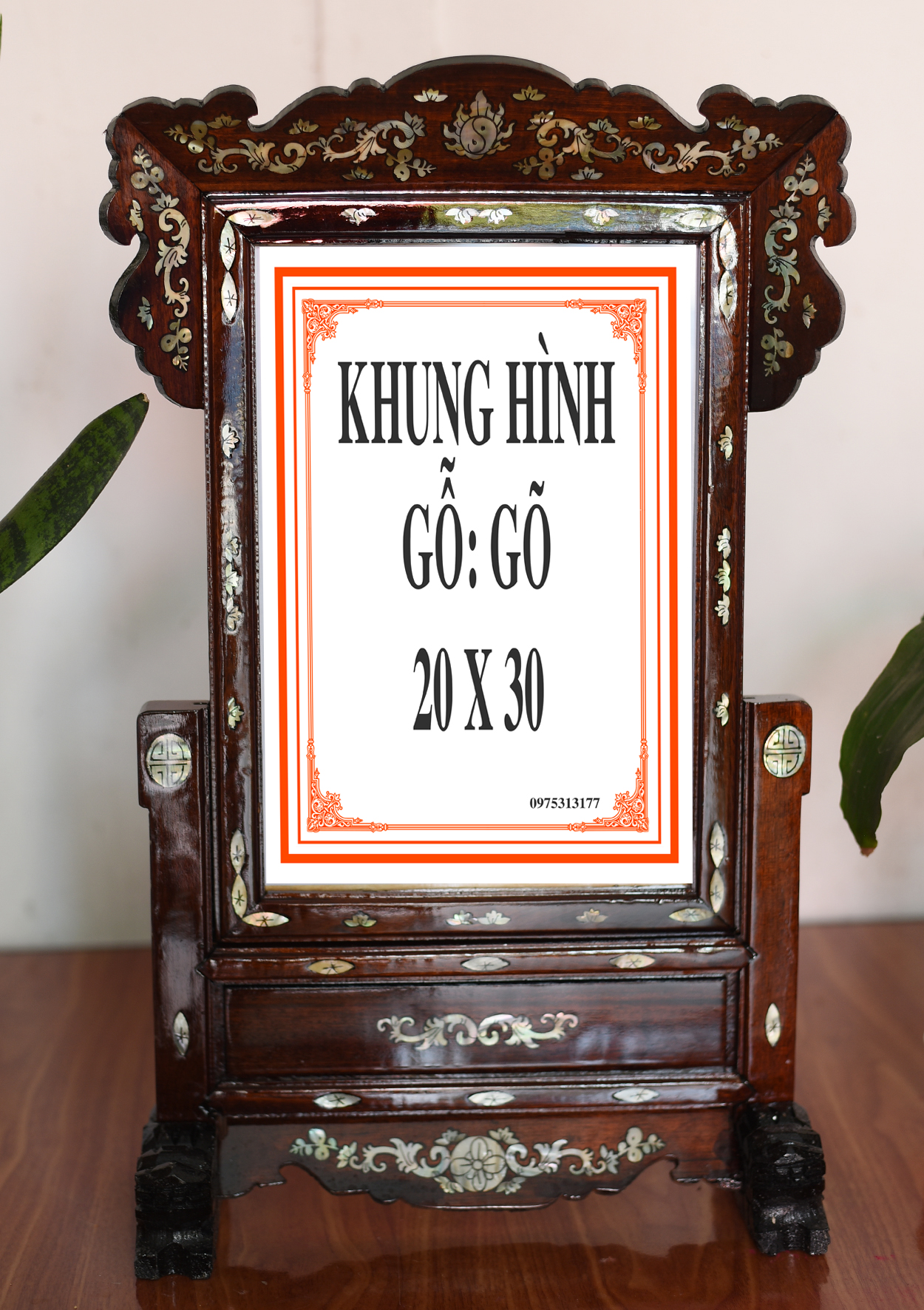 KHUNG ẢNH THỜ GỖ GÕ 20 + 30