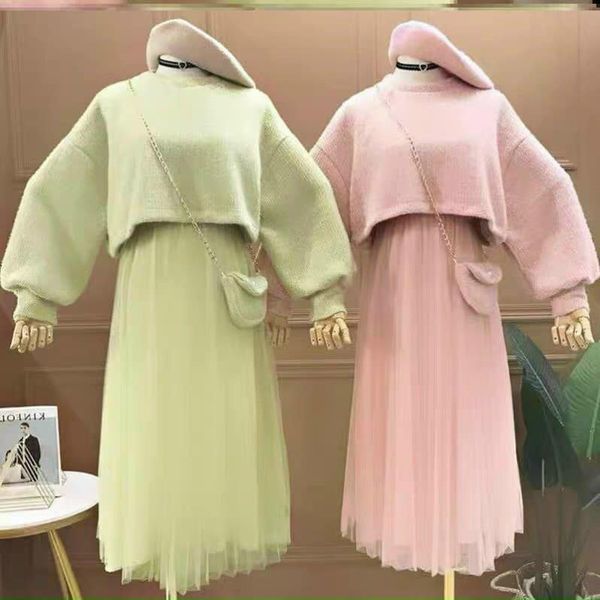 Set đầm công chúa Julidos , cực tiểu thư chân váy liên 2 dây dập ly, Áo dạ tuyết cách điệu, thời trang xuân 2021