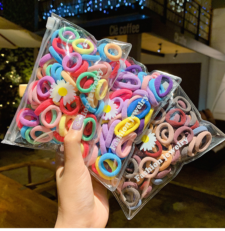 Thun cột tóc cho bé set 100 cái túi bozip