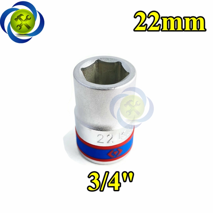 Tuýp 22mm loại 3/4 kingtony 633522m loại ngắn 6 cạnh màu trắng