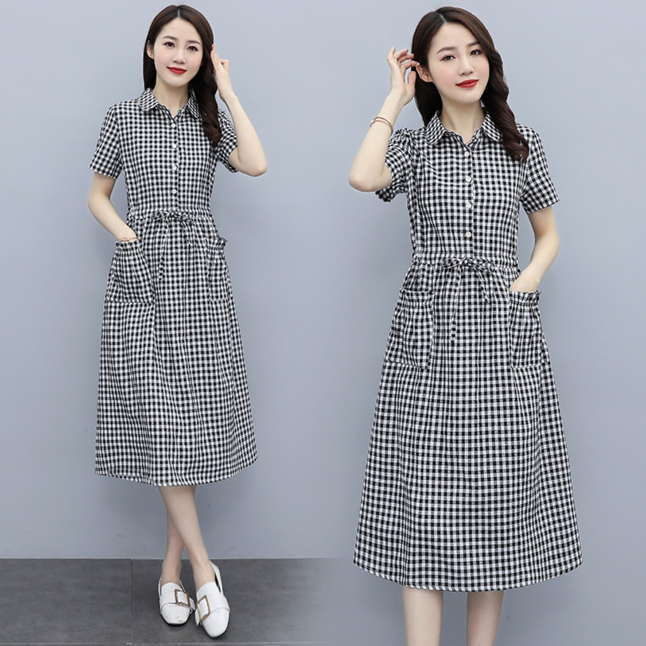 30 Mẫu Váy Đầm Xòe Cổ Sơ Mi Đẹp 2022 Kiểu Hàn Quốc