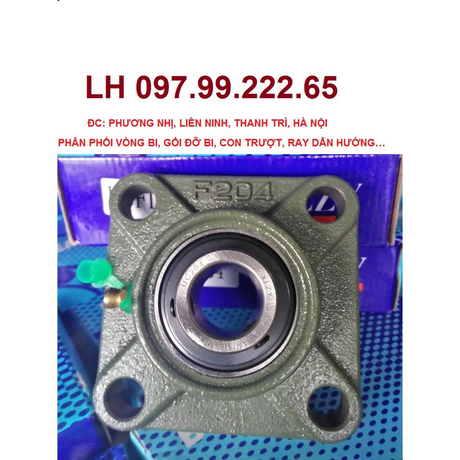 Gối đỡ vòng bi UCF203  UCF204. Gối vuông 4 lỗ.
