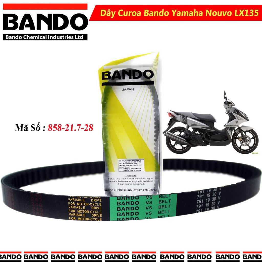 Dây curoa bando cho xe yamaha nouvo lx 135 / nouvo 5 6/ luvias