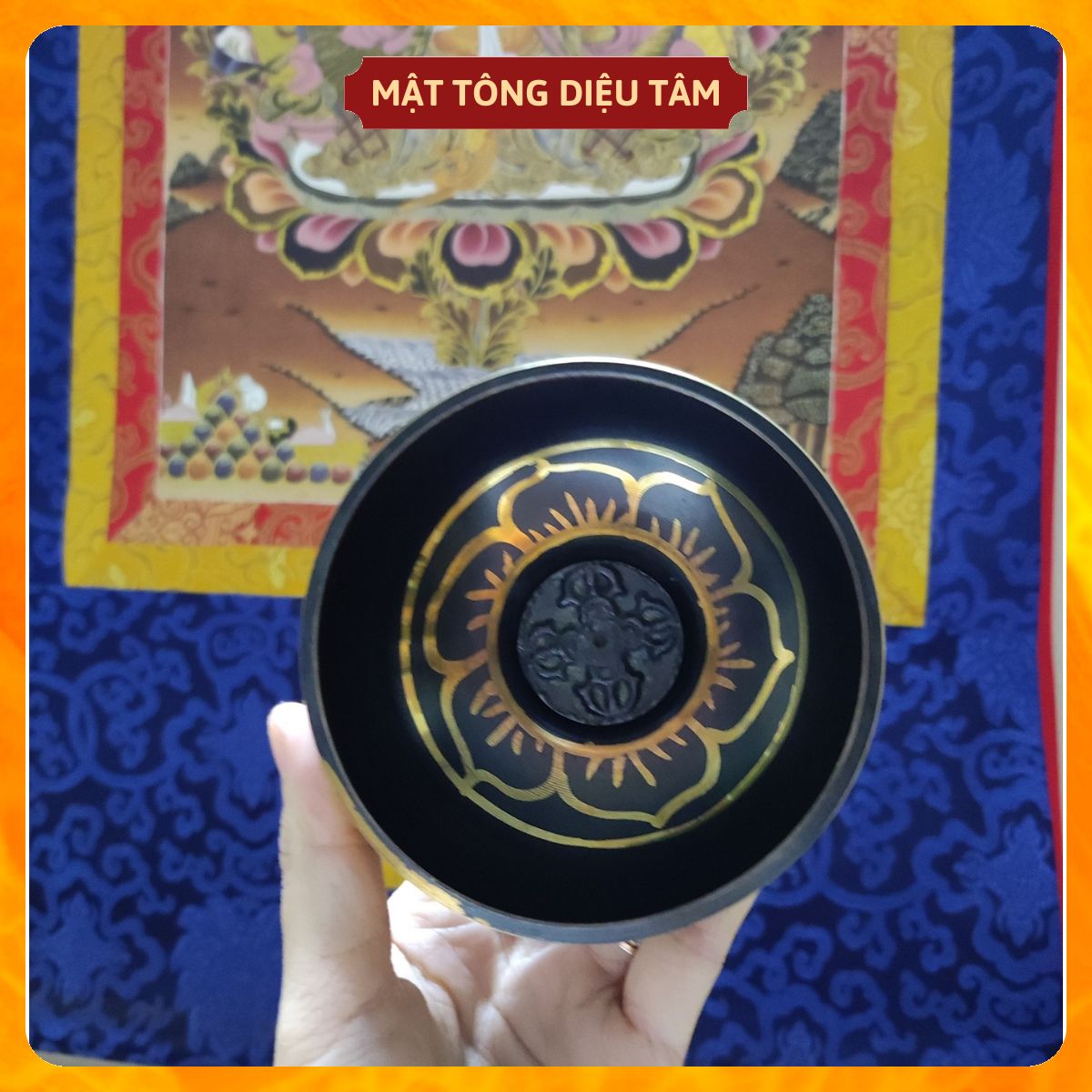 Chuông xoay mật tông Tây Tạng Nelpal 9,5cm