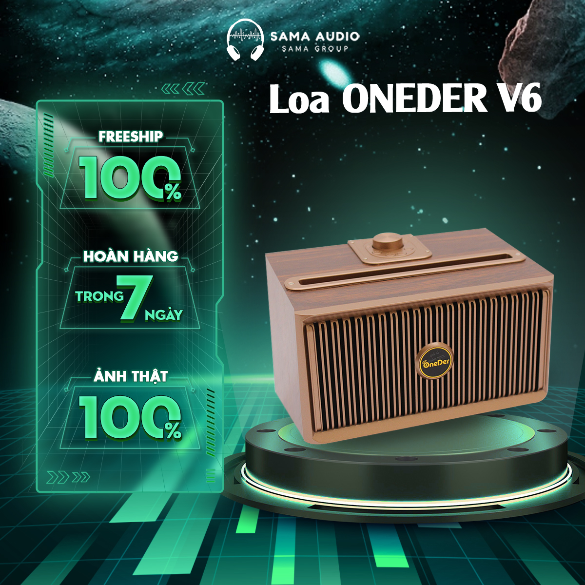Loa Bluetooth Không Dây OneDer V6 - Công Suất 20W - Âm Siêu Trầm