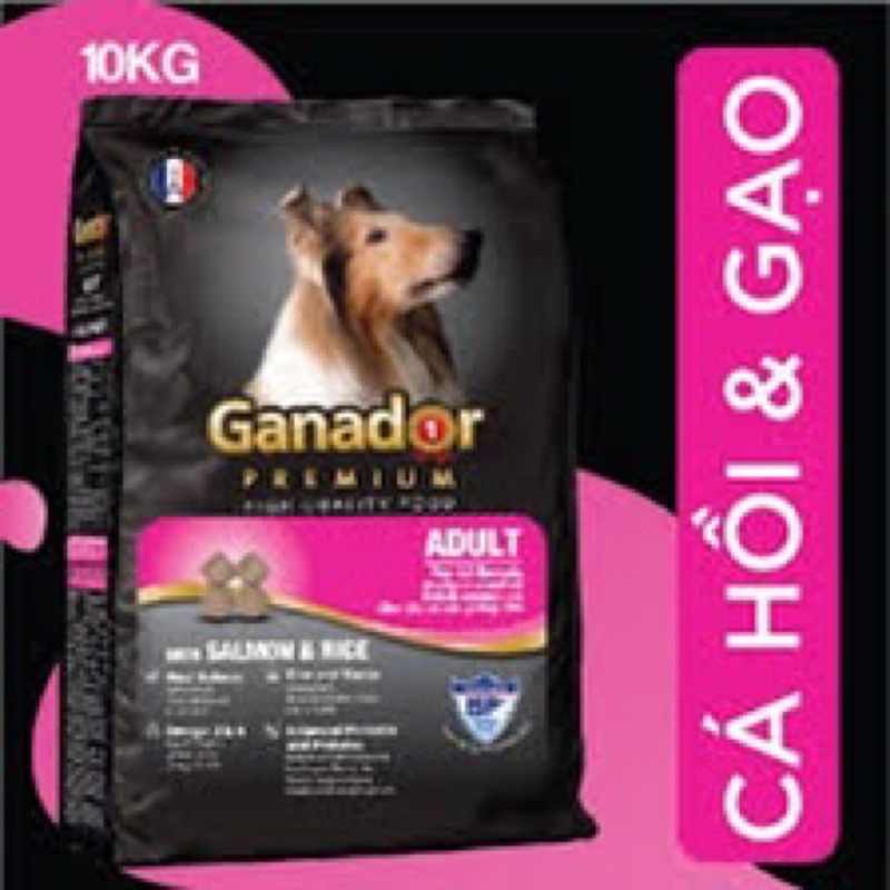 Thức ăn cho chó ganador cá hồi 10kg xá