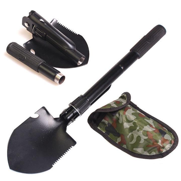 Cuốc Xẻng Quân Dụng Cao Cấp Đa Năng 5in1 có LA BÀN làm vườn, camping đều tiện -Xẻng quân dụng 5 trong 1 mini làm vườn du lịch phượt đa năng gấp gọn