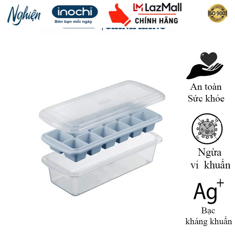 Khay đá 12 viên - khay làm đá tủ lạnh - khay đá inochi - khay đá tủ lạnh - dụng cụ làm đá - dụng cụ làm đá inochi - inochi - dụng cụ làm đá tủ lạnh
