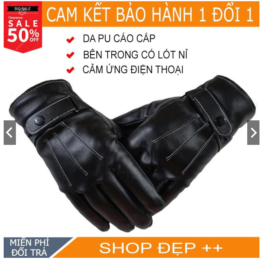 [Hoàn Tiền 15%] [Găng tay giữ ấm, bảo vệ khỏi virut corona] Găng tay nam hai lớp nỉ cảm ứng 10 ngón, chất da PU không thấm nước
