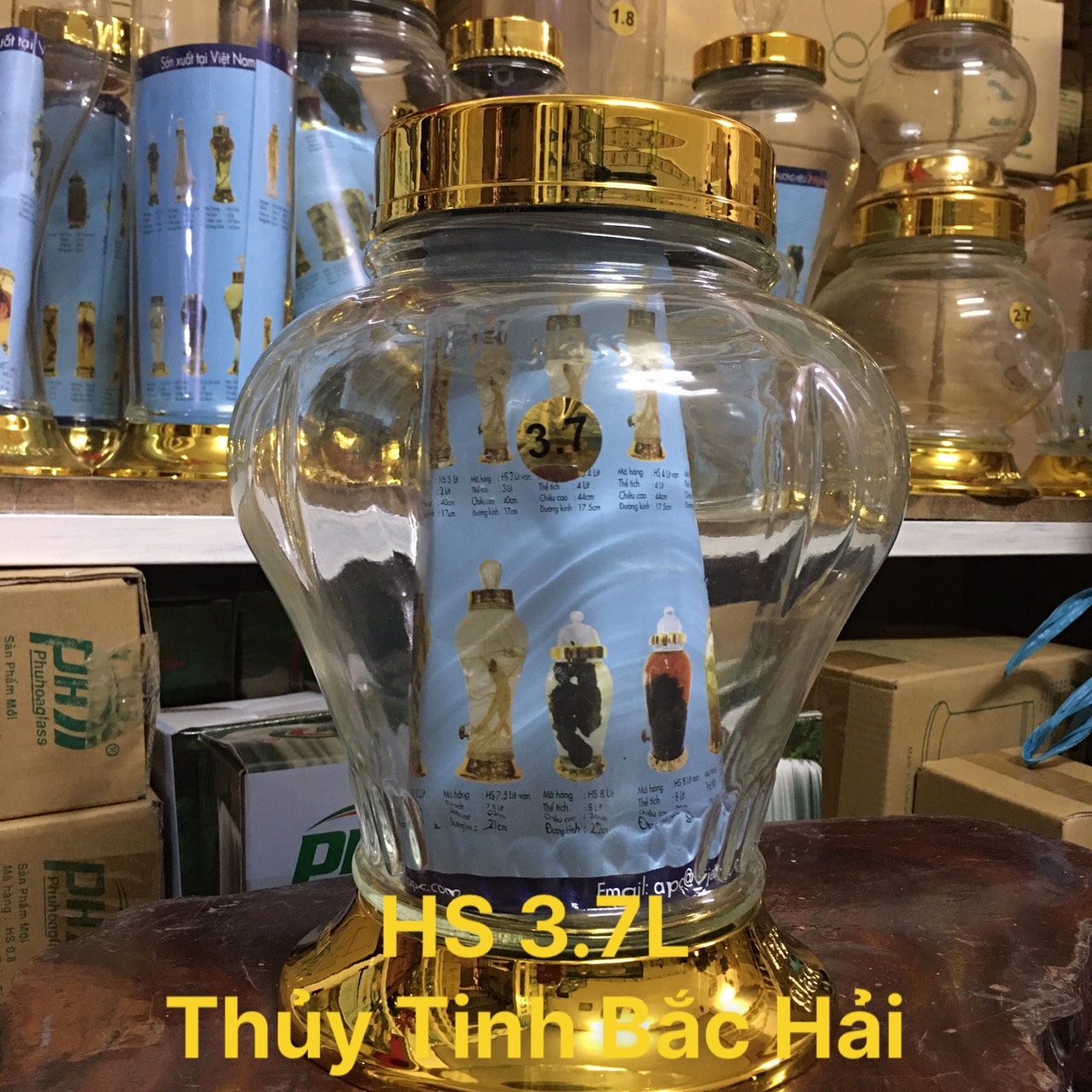 Bình thủy tinh và hũ thủy tinh cao cấp phú hòa -thủy tinh bắc hảii hs3.7l