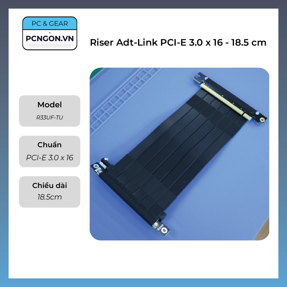 Cáp nối dài vga riser adt-link pci-e 3.0 x 16 – 18.5 cm