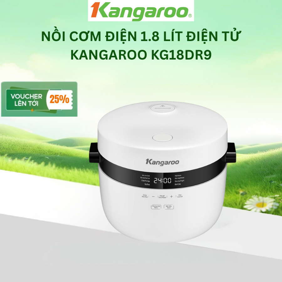 [Giá xả kho] Nồi cơm điện 1.8 lít điện tử Kangaroo KG18DR9- Hàng chính hãng