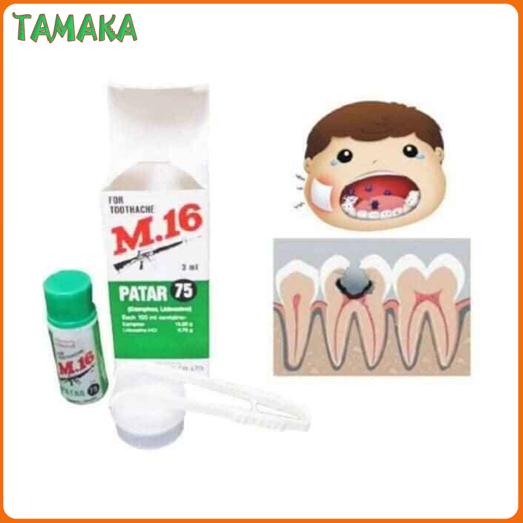 Chấm sâu đau nhức răng M16 Patar 75 Thái Lan giảm ngay cơn đau nhức gần như lập tức. Hiệu quả tốt trong các trường hợp răng bị sâu, răng hư hỏng. TAMAKA