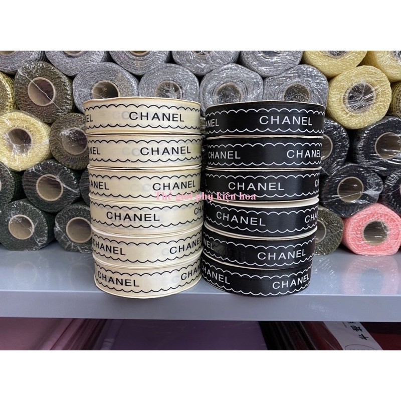 Ruy băng gói hoa chữ chanel 2.5cm - vpp brendo