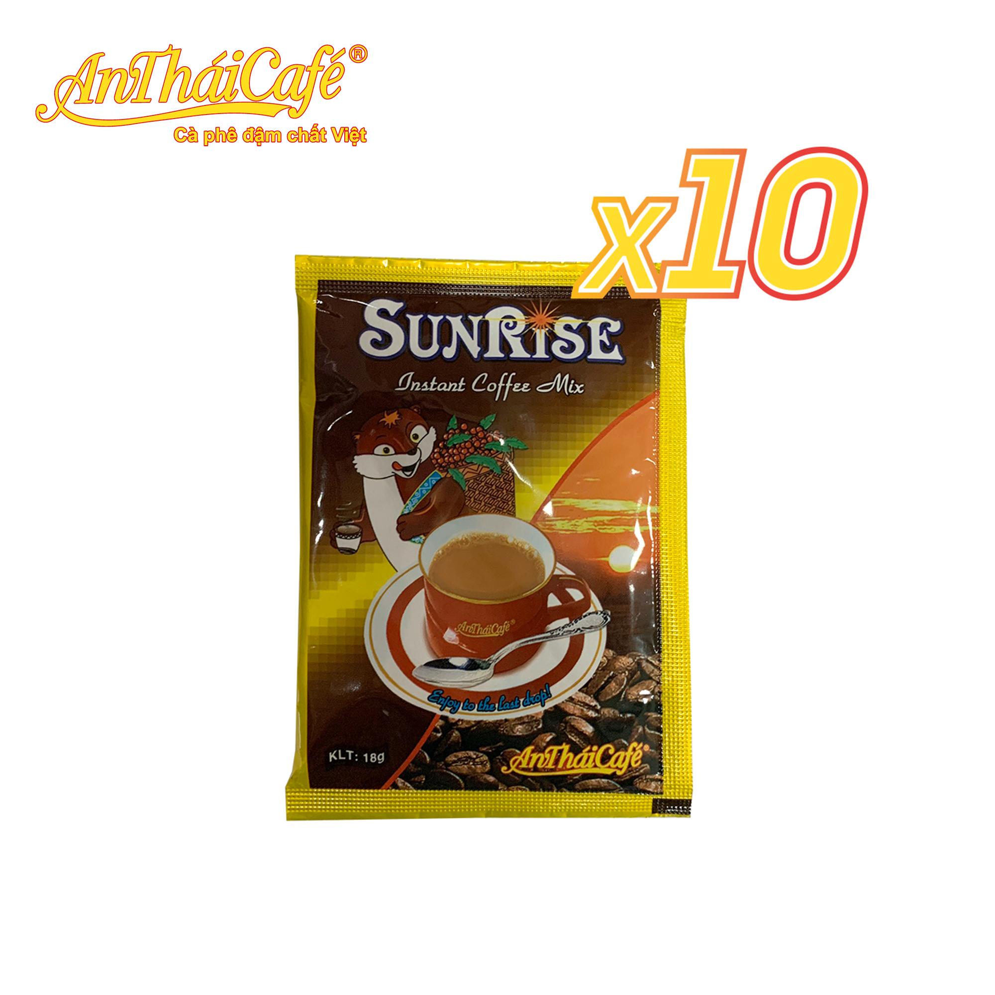 Combo 10 gói Cà phê sữa 3 trong 1 Sunrise (10 gói x 18gr) - AnTháiCafé