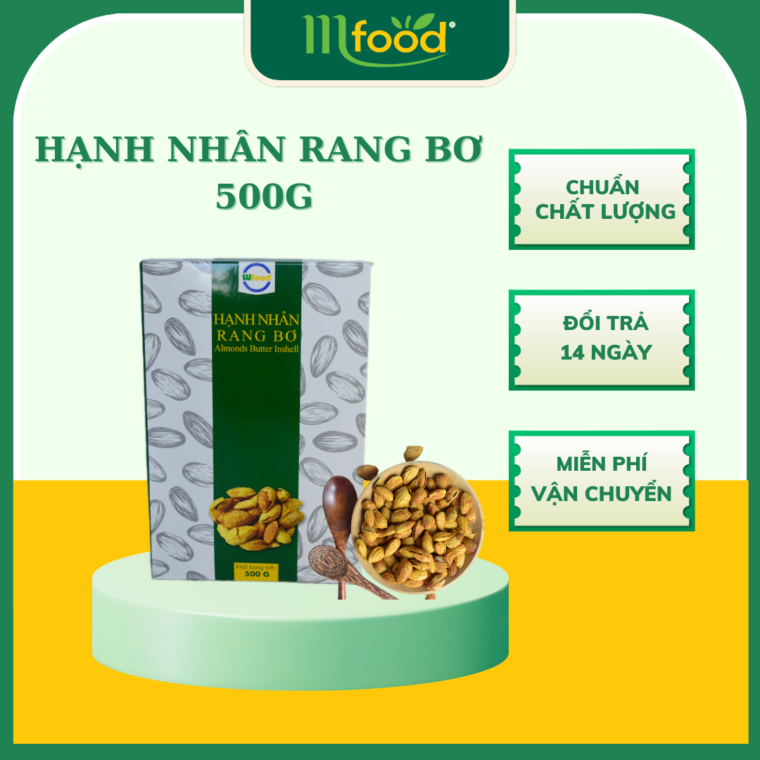 Hạnh nhân rang bơ mỹ mfood hộp 500g