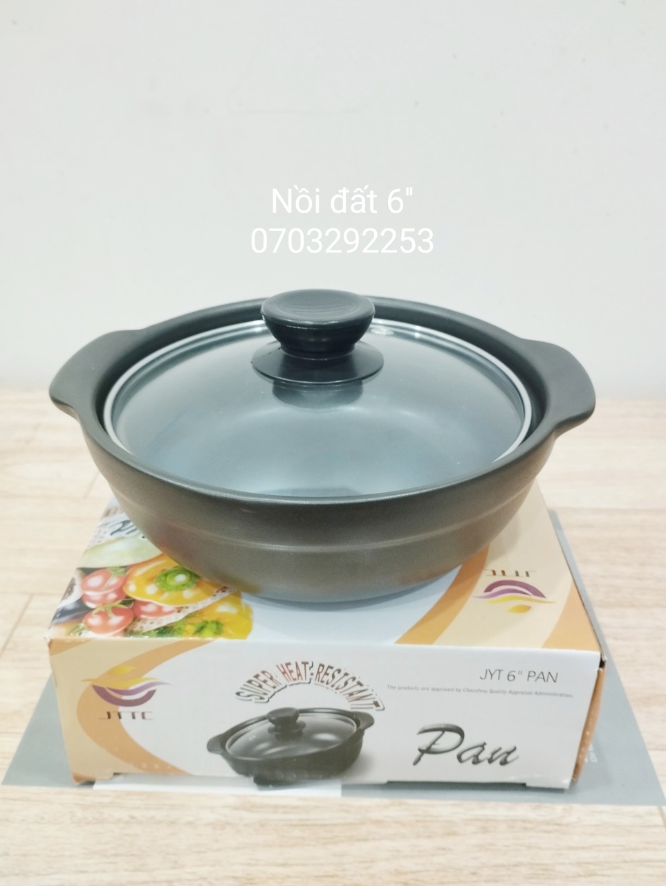 Nồi đất 6 inch nắp kiếng