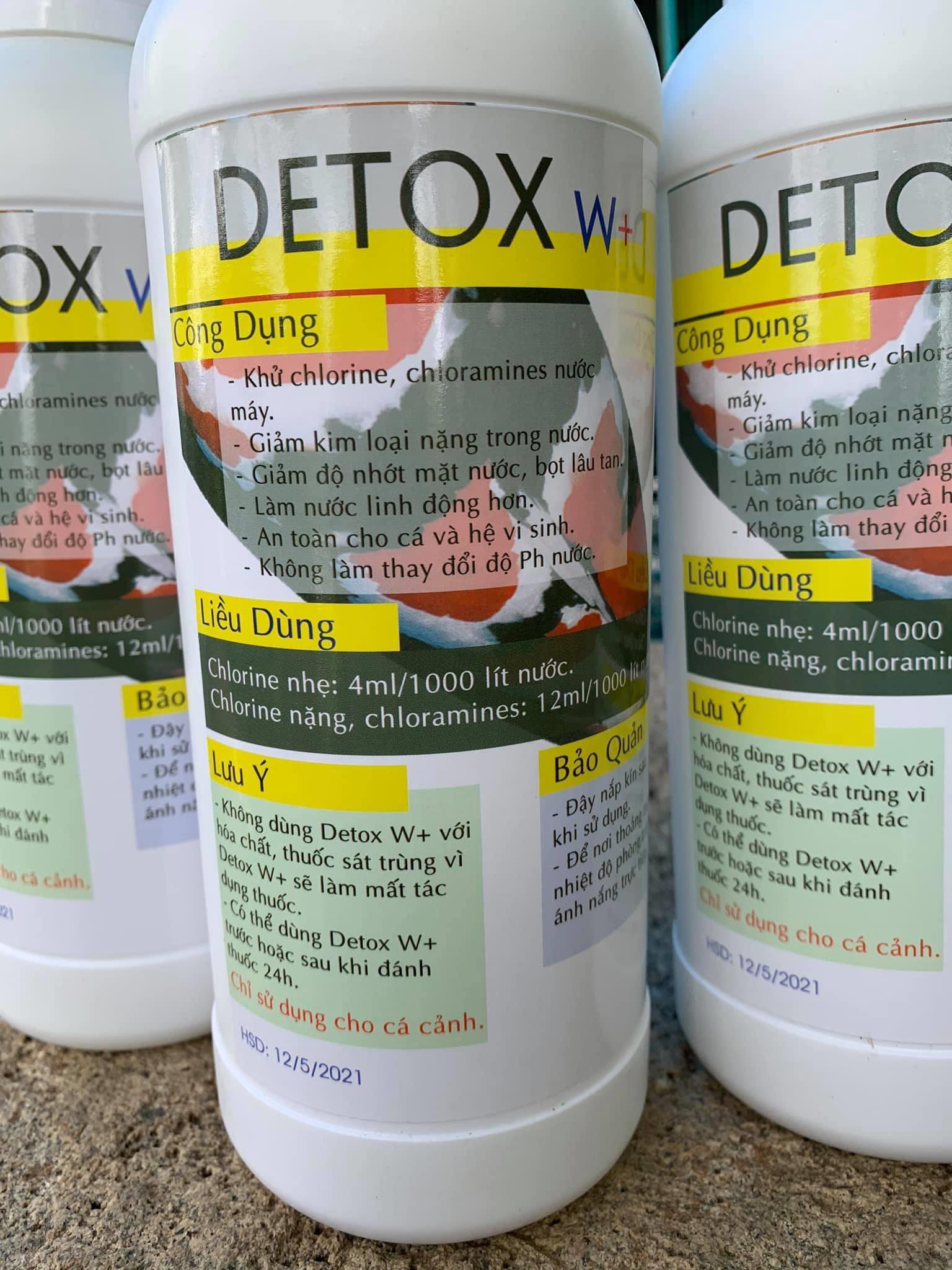 [HCM]Detox W + Chai 1000ml Khử Cloribne Cloramines Hạ Kim Loại Nặng Trong Nước.
