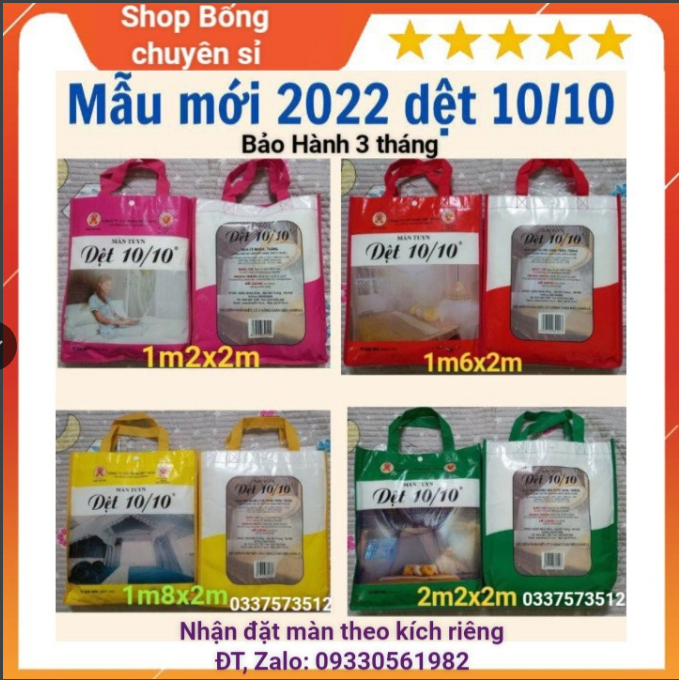 Màn tuyn may 10 hàng chính hãng, mùng màn tuyn cao cấp may 10 đủ kích thước