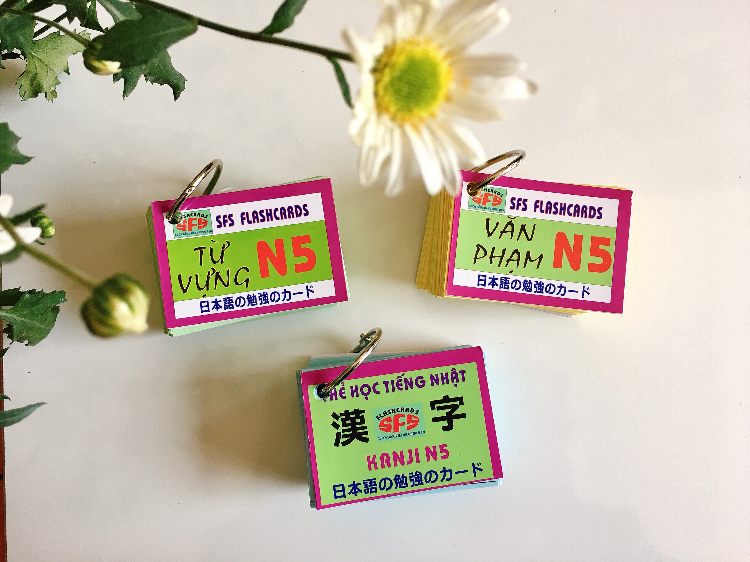 Flashcards N5 - Thẻ học tiếng Nhật N5 có ép plastic chống nước