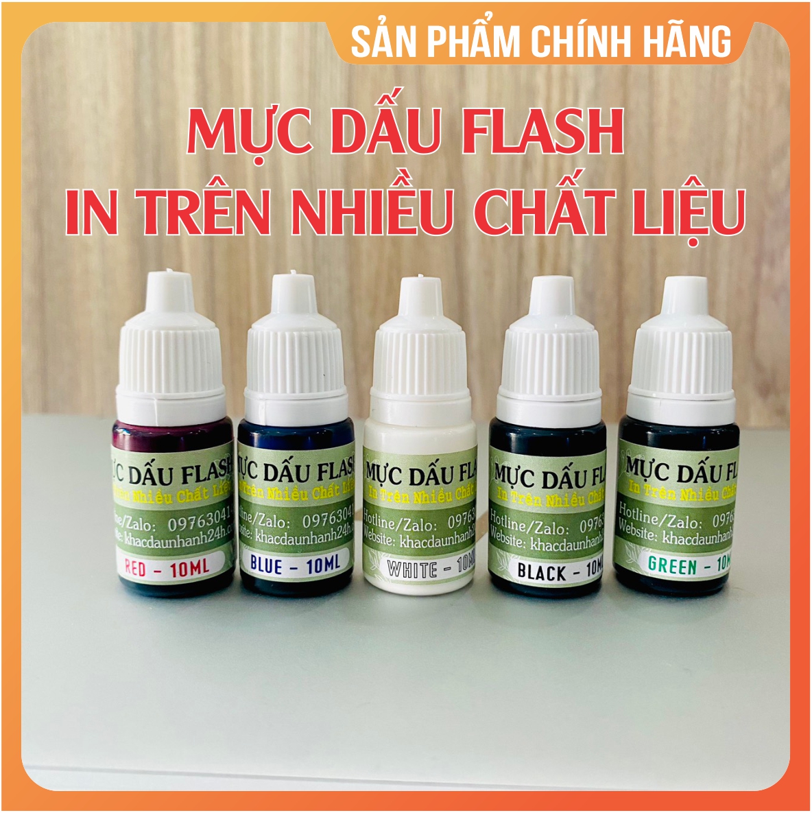 Mực dấu in trên nhiều chất liệu, mực dấu flash dùng đóng bao bì, nhựa, sắt, đồng, inox, gỗ...