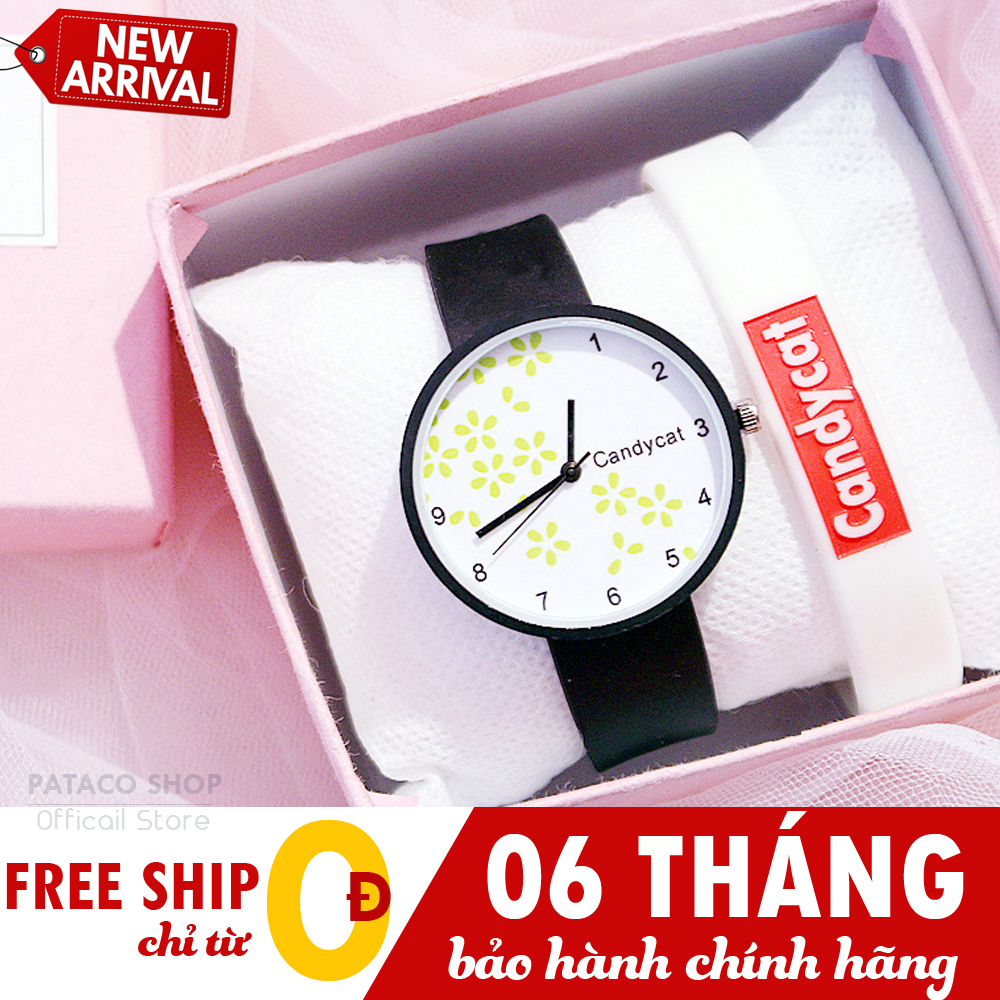 Đồng hồ nam nữ thời trang Candycat C92 hình hoa anh đào cực đẹp dây silicon cao cấp bảo hành 6 tháng