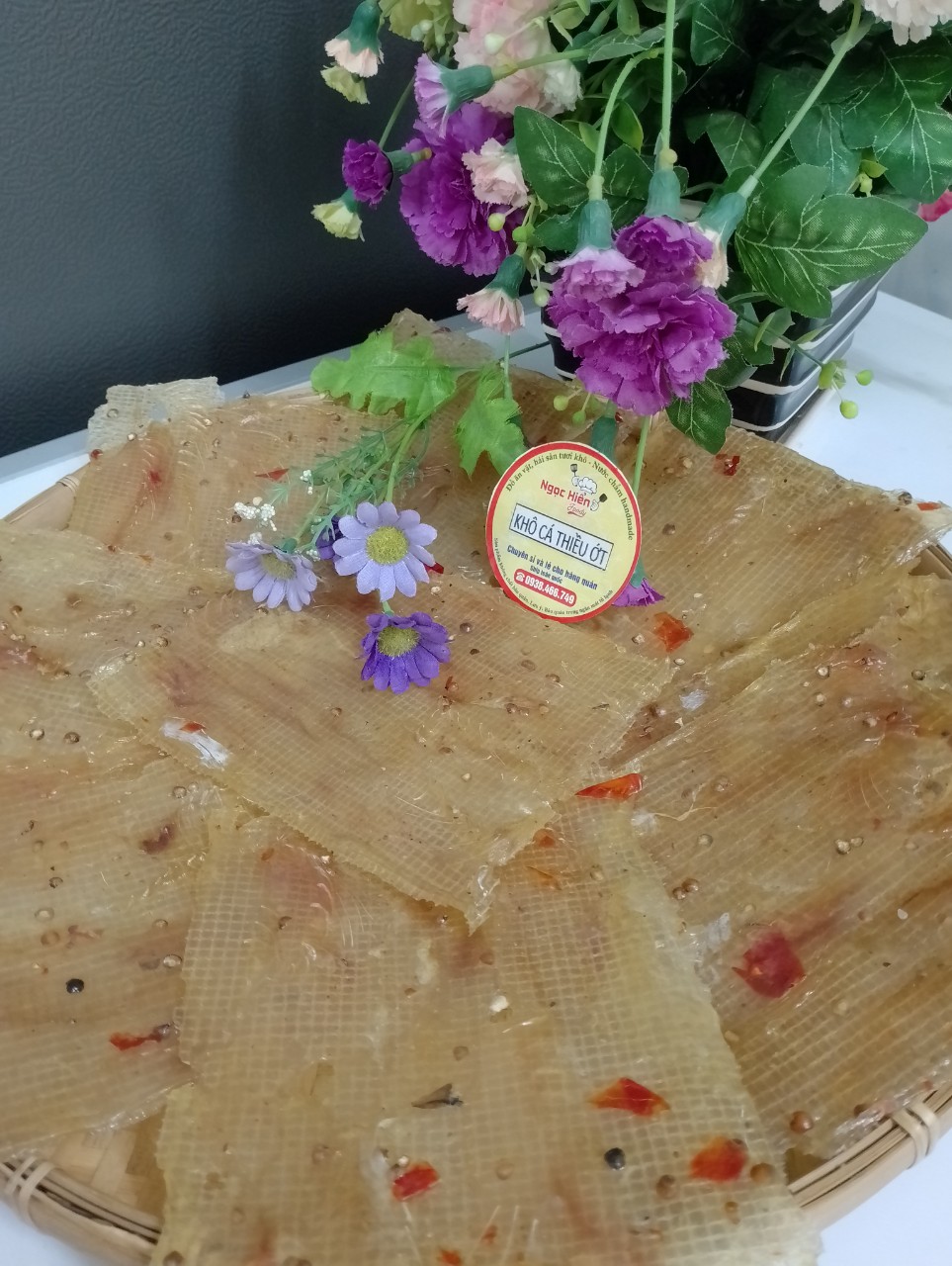 Khô cá thiều vuông tẩm tiêu ớt chất lượng gói 500g, ngọc hiển foody