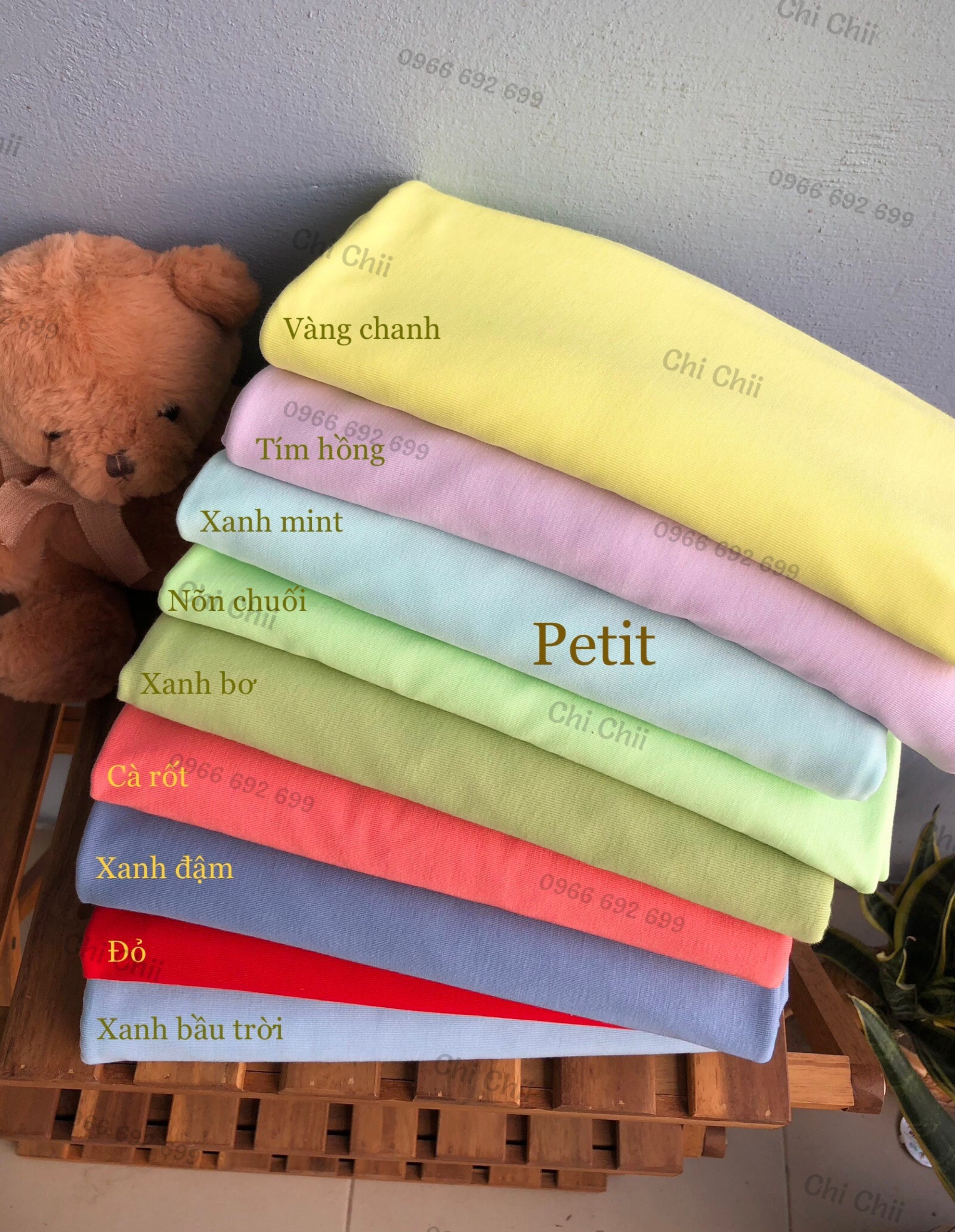 Vải petit, vải sợi tre hàng cao cấp chất mềm, mượt - chuẩn hãng sơ sinh