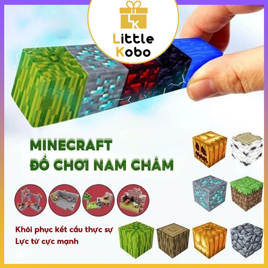 [25 Viên] Đồ Chơi Khối Nam Châm Minecraft DIY Khối Xây Dựng Mô Hình Giáo Dục Trẻ Em Từ Tính