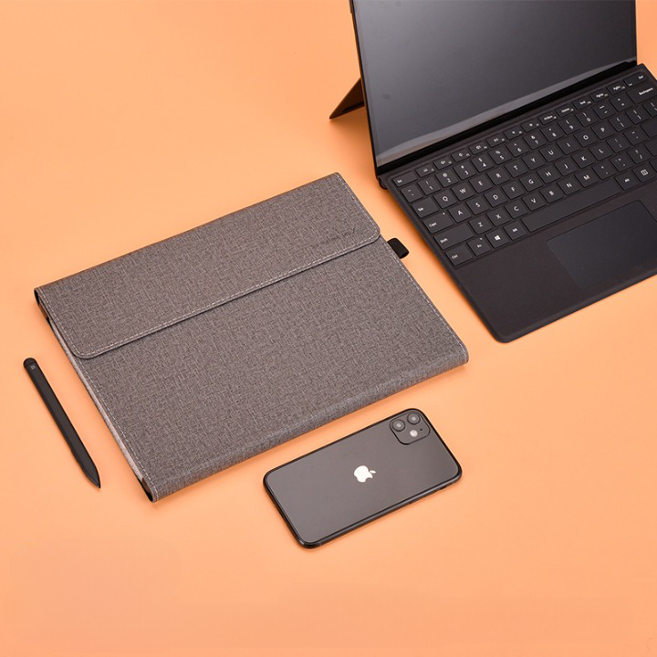 [ Tặng Kèm Túi Nhỏ ] Bao Da Surface Pro 4, 5, 6 và Surface Pro 7,Pro X chống va đập cực tốt màu xám