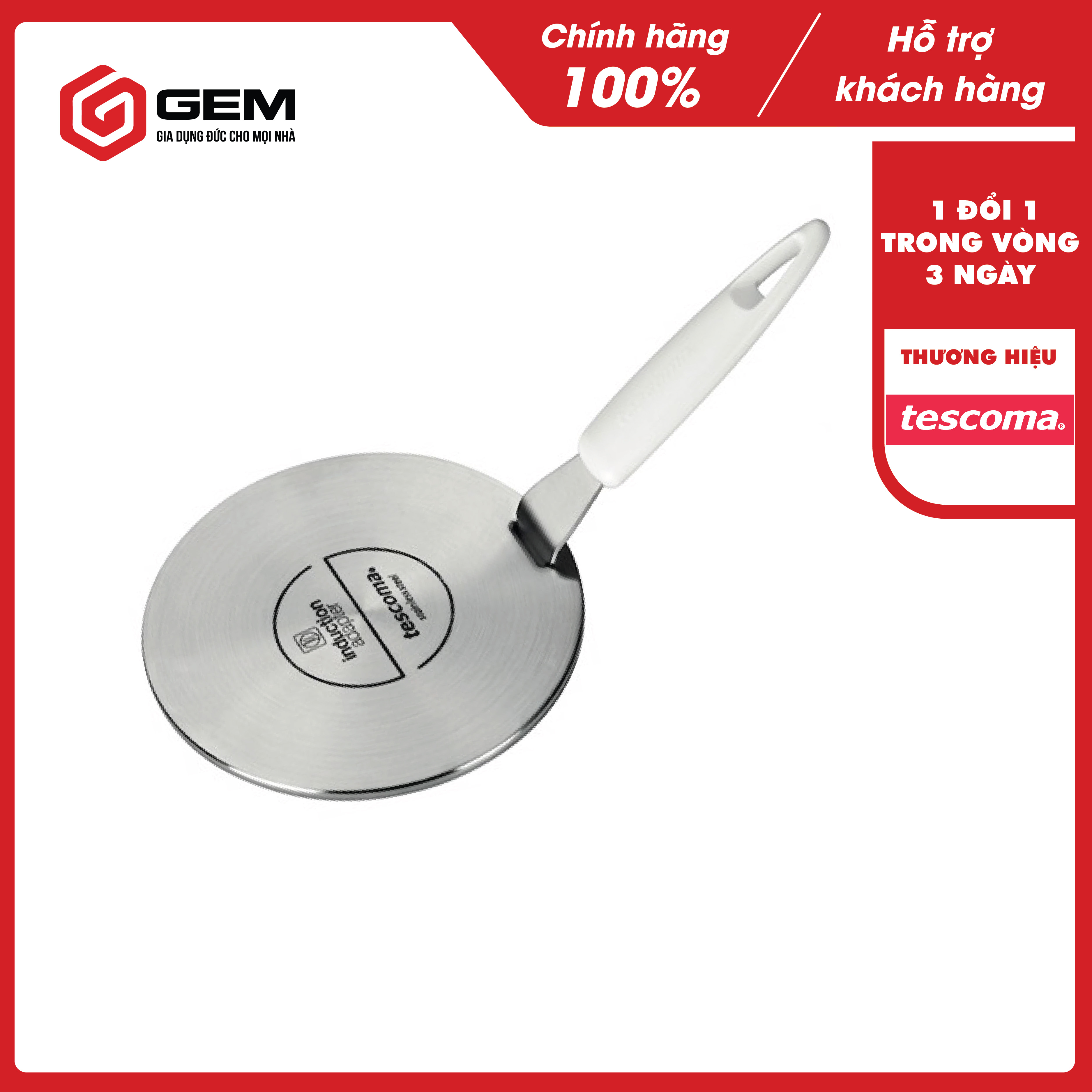 Đĩa chuyển nhiệt bếp từ TESCOMA 21cm chất liệu thép không gỉ, dẫn nhiệt tốt