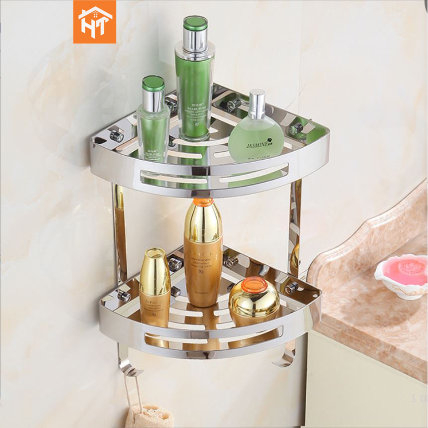 KỆ GÓC ĐÔI PHÒNG TẮM ĐỂ XÀ BÔNG Inox SUS 304 cao cấp SÁNG BÓNG  BẢO HÀNH 1 NĂM