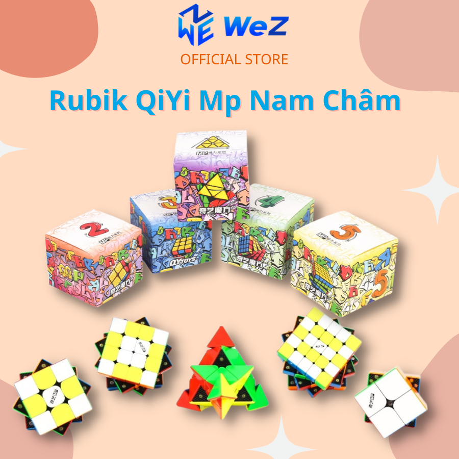 Rubik 2x2, 3x3, 4x4, 5x5 qiyi mp pyraminx có nam châm - rubik nam châm đồ chơi phát triển trí tuệ - wez toys