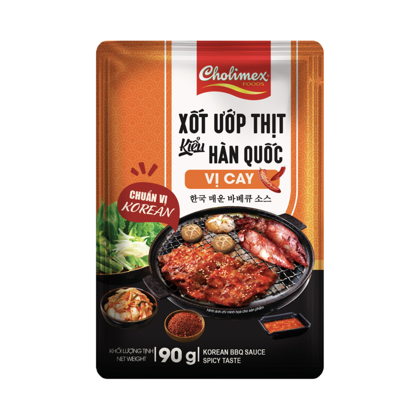 Xốt ướp thịt nướng HQ cay 90g-Cholimex (Hộp 10)