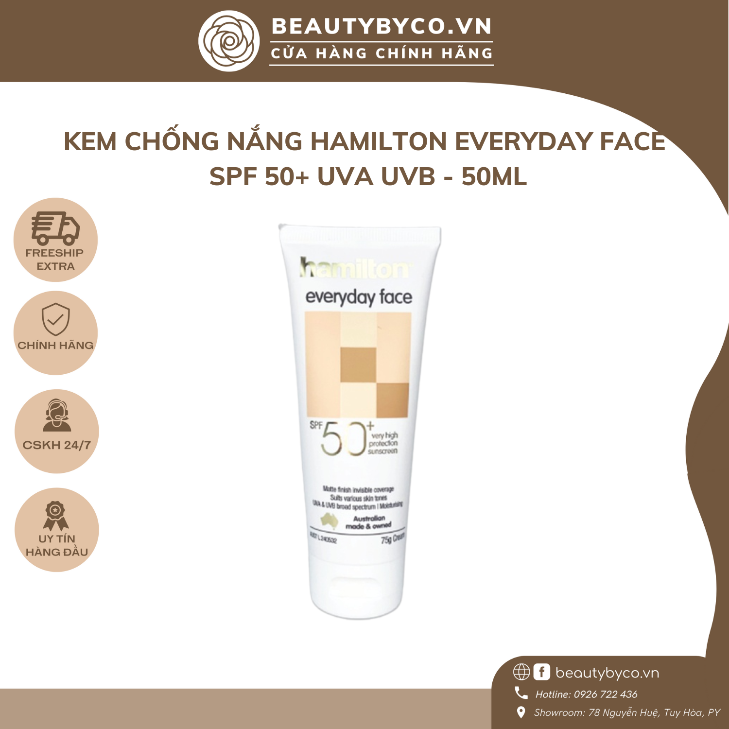 Kem chống nắng Hamilton SPF 50+ Nội địa Úc  - Beautybyco