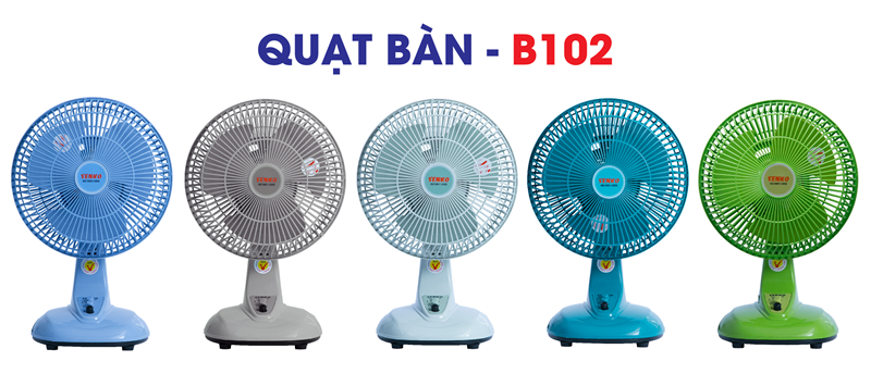 quạt mini, quạt mini để bàn, quạt bàn senko b102 bảo hành động cơ 24 tháng