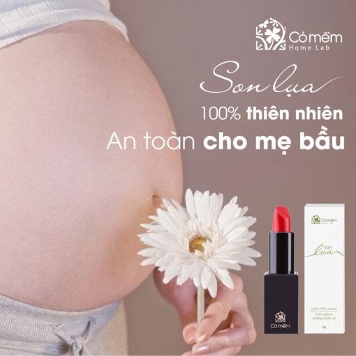 Son Môi Không Chì - Son Lụa Cỏ Mềm - Son Thiên Nhiên An Toàn Cho Môi Nhạy Cảm Và Cho Cả Bà Bầu