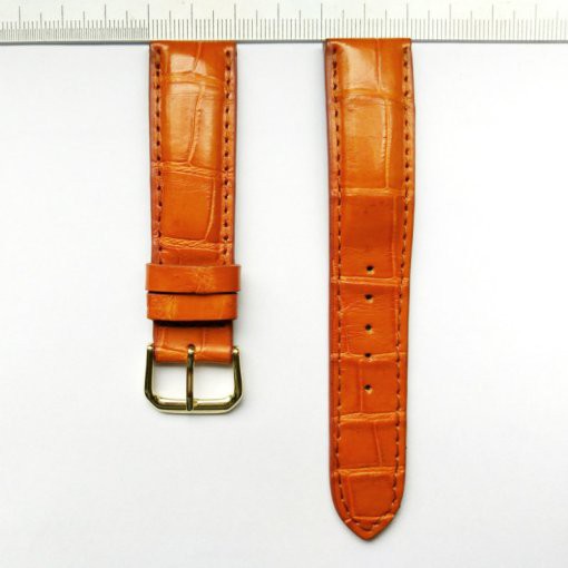 Dây đeo đồng hồ da Cá sấu màu Vàng Nâu 20mm