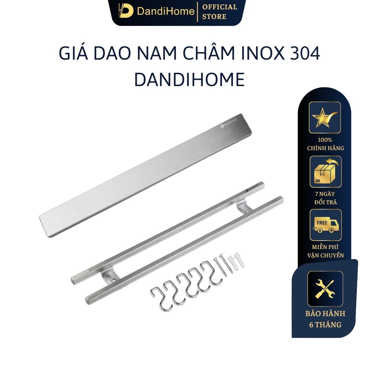Giá dao nam châm vĩnh cửu Inox 304 DandiHome cao cấp