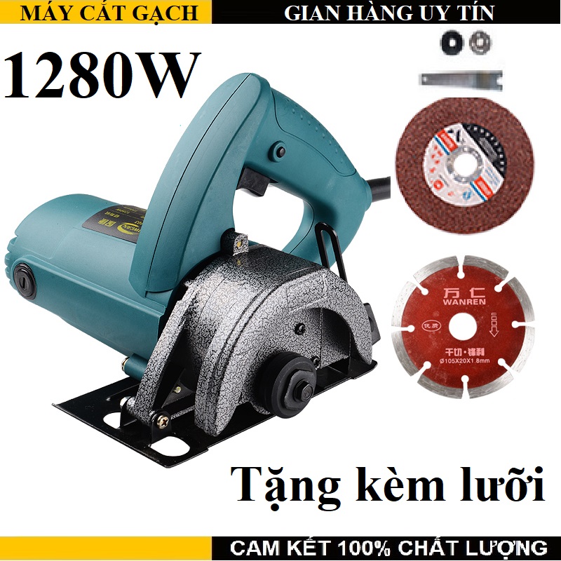 Máy cắt gạch - Xuất xứ thương hiệu : Đài Loan - Tặng kèm 2 lưỡi - Sản phẩm tốt vượt bậc trong tầm giá
