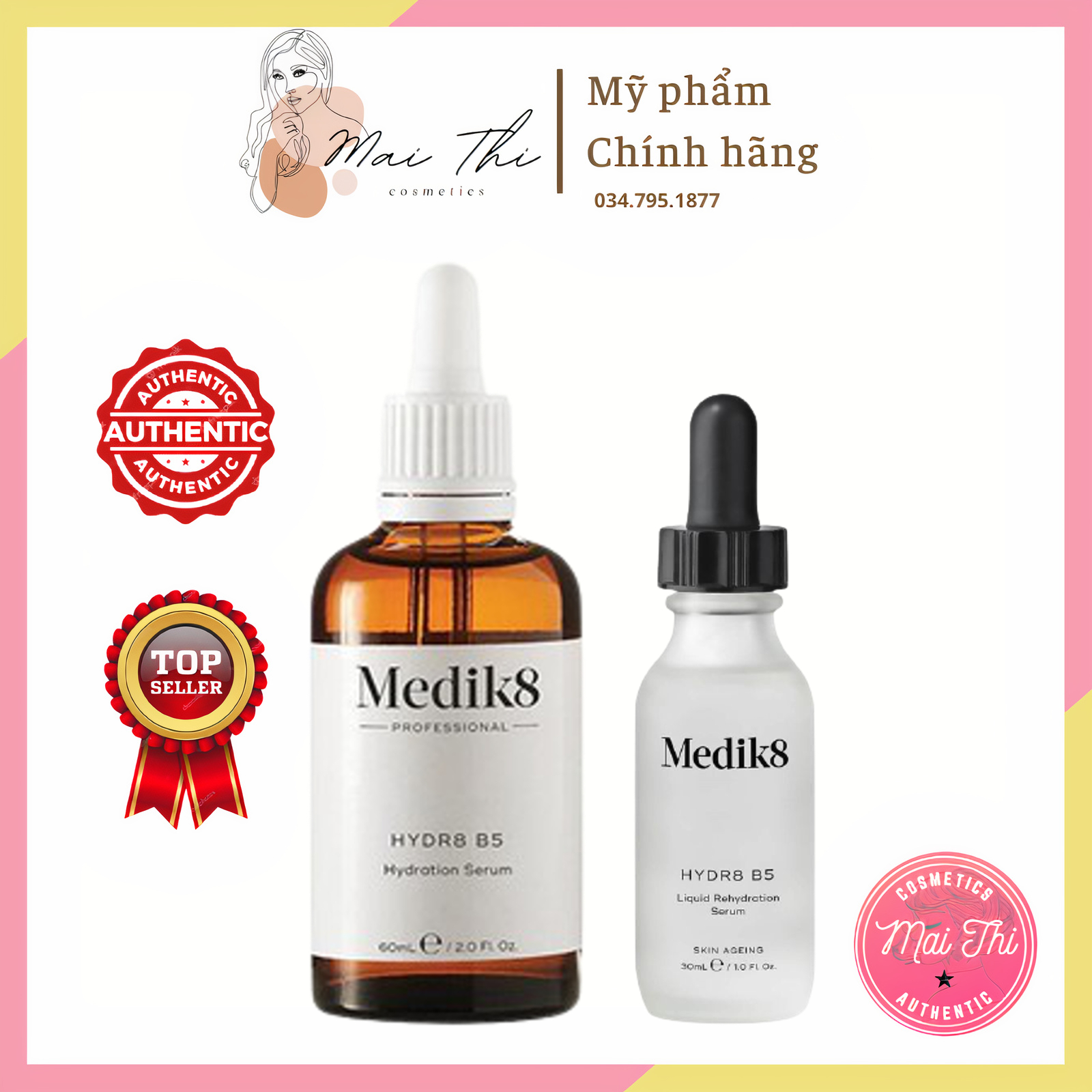 Tinh chất / Serum dưỡng da cấp ẩm và phục hồi Medik8 Hydr8 B5 size 30ml - 60ml