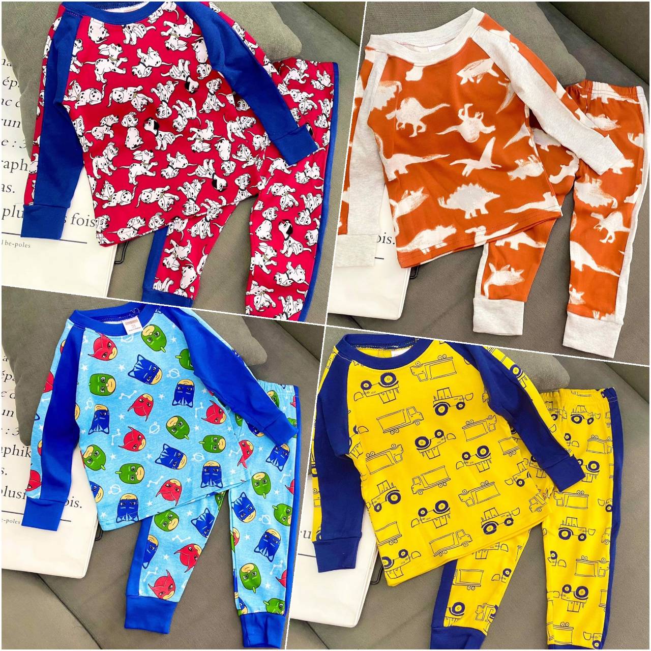 [HCM][6-18KG] Bộ Dài Tay Xuất Khẩu Cho Bé Trai - Đồ Ngủ Bé Trai Chất Liệu Mềm Mát - NHẮN TIN CHỌN MẪU HOẶC LẤY NGẪU NHIÊN