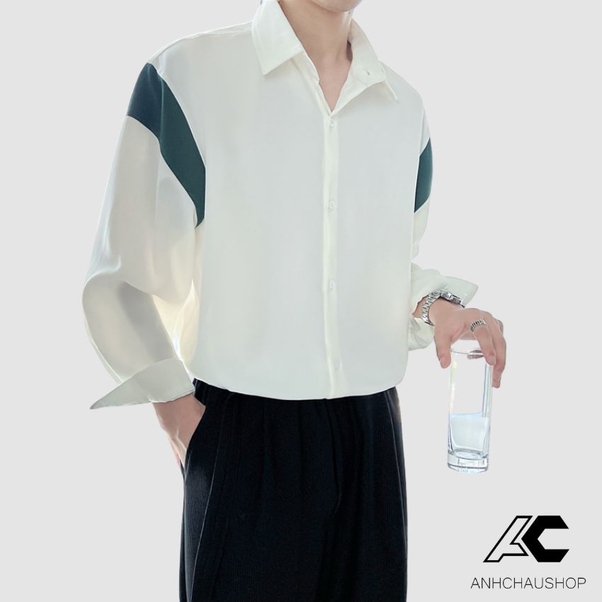Áo sơ mi nam nữ dài tay anhchau sơ mi lụa nam basic unisex phong cách hàn quốc dễ phối đồ asm50