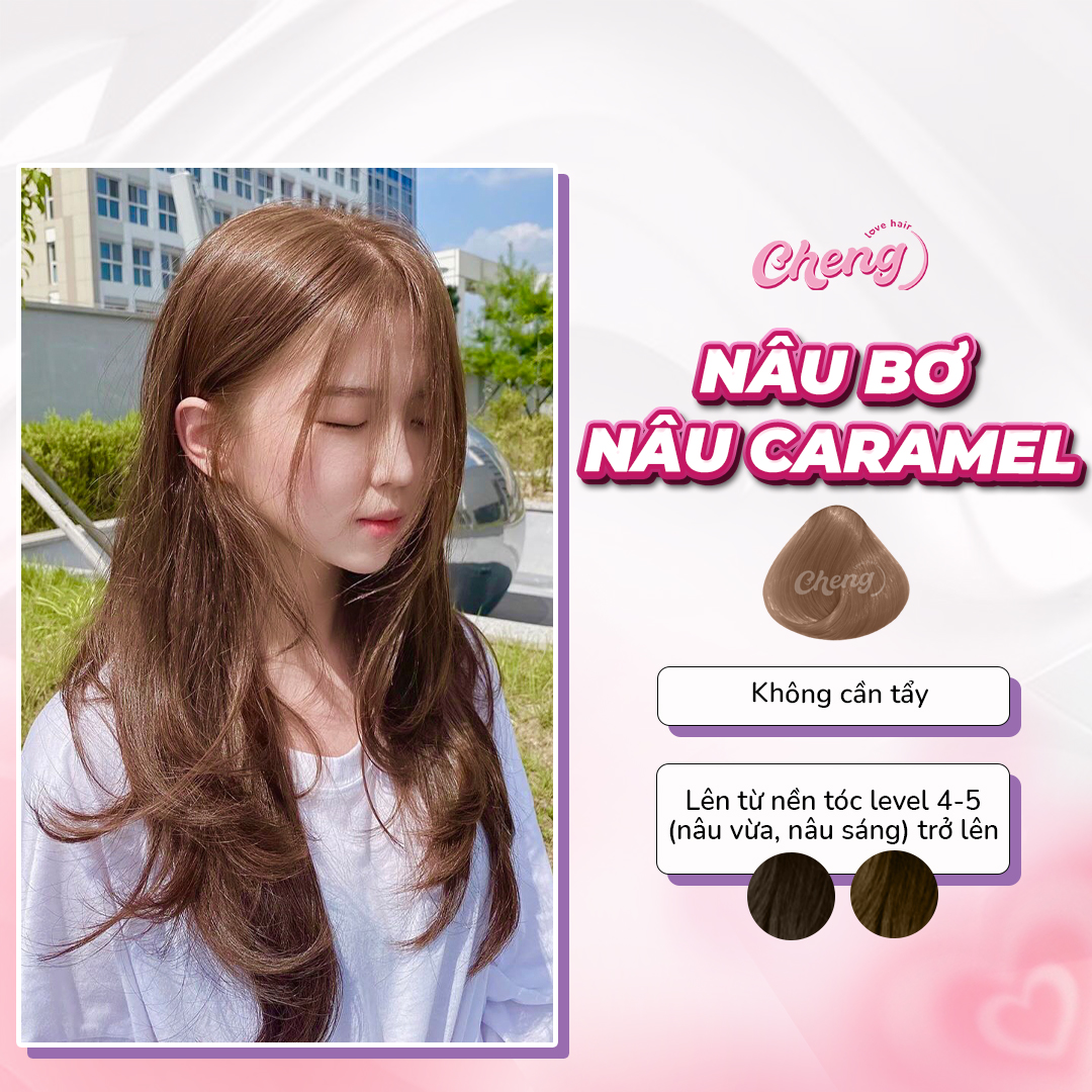 Thuốc Nhuộm Tóc Màu NÂU CARAMEL - NÂU BƠ Không Tẩy | Chenglovehair Chenglovehairs