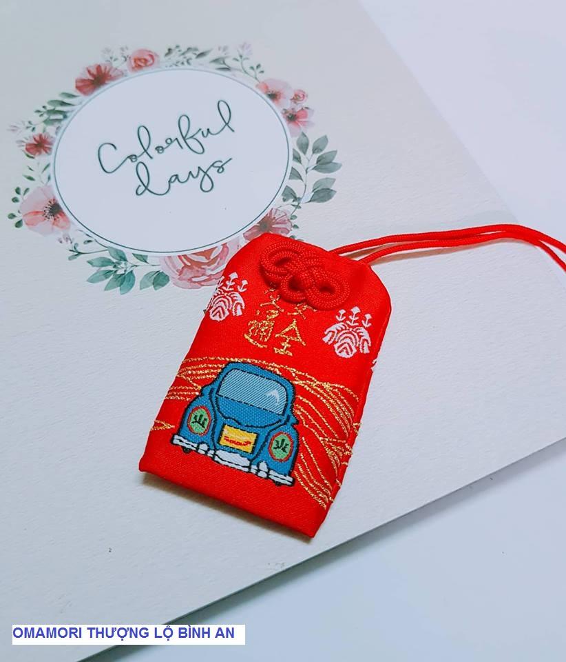 [HCM]Túi Gấm Omamori Thượng Lộ Bình An Tặng Kèm Đá Ngũ Sắc