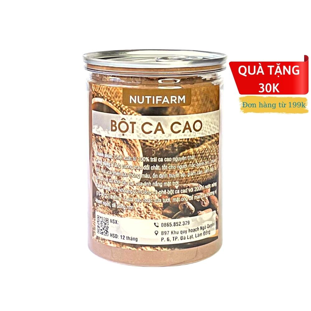 Bột cacao nguyên chất NutiFarm 450gr, bột ca cao không đường đặc sản đà lạt