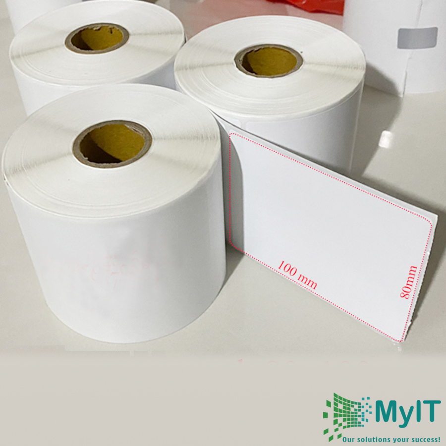 Giấy In Tem Decal Nhiệt 80X100Mm Cuộn 300 Tem - In Tem Vận Chuyển 8X10 Cm