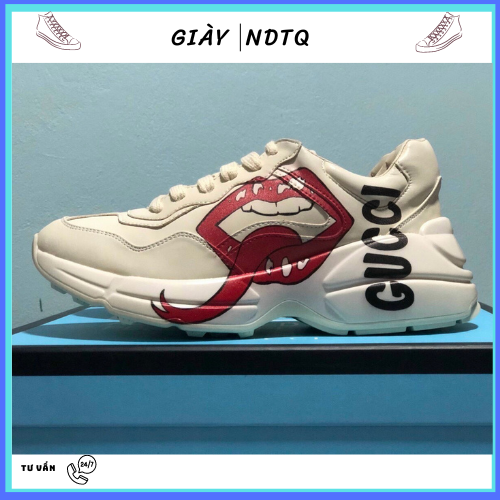 Giày gucci môi sạch giày đế độn nam nữ gcms085