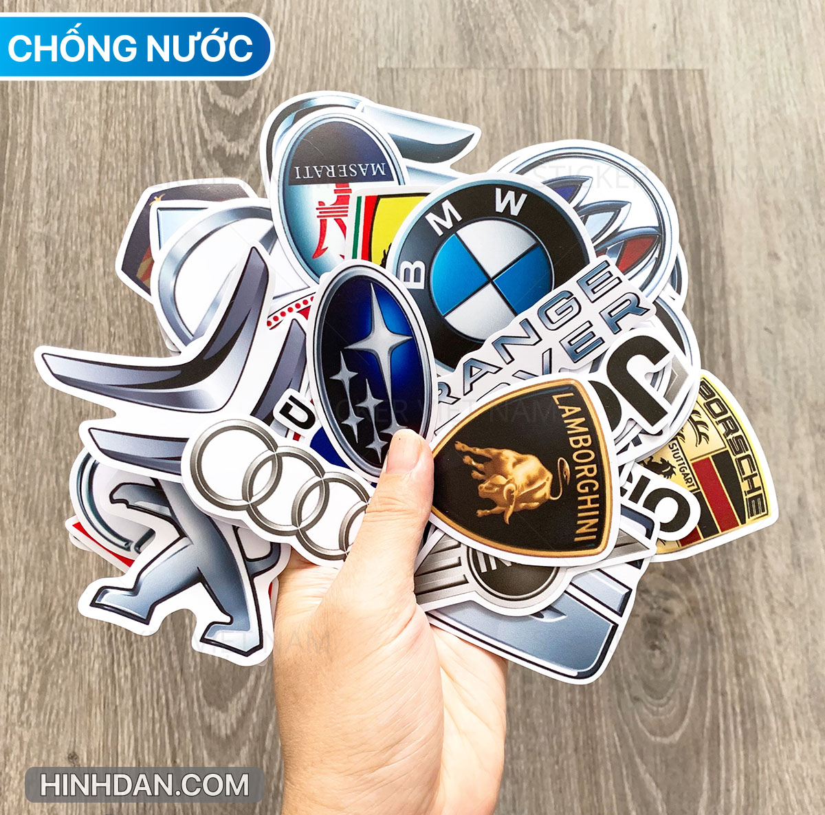 [LOGO SIÊU XE] Sticker Nhãn Hiệu Xe Hơi Sang Trọng Chất Liệu PVC Chống Nước Dán Trang Trí Mô Hình Decor | Sticker Việt Nam